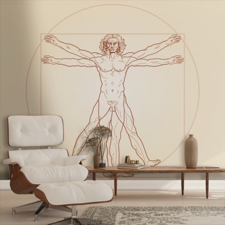 The Vitruvian man, 	1490 Ταπετσαρία Τοίχου
