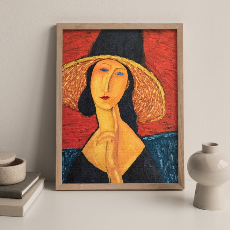 Πίνακας σε Καμβά  Portrait of a woman in a hat 