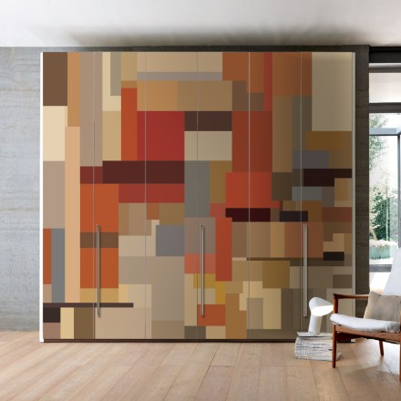 Abstract pastel mosaic pattern (1) Αυτοκόλλητο Ντουλάπας