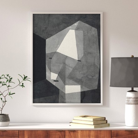 Rough-Cut Head, Ink wash and graphite Πίνακας σε Καμβά