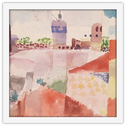 Hammamet with Mosque, Watercolor and graphite