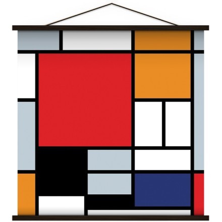 Composition with Large Red Plane, Yellow, Black, Gray and Blue (2)