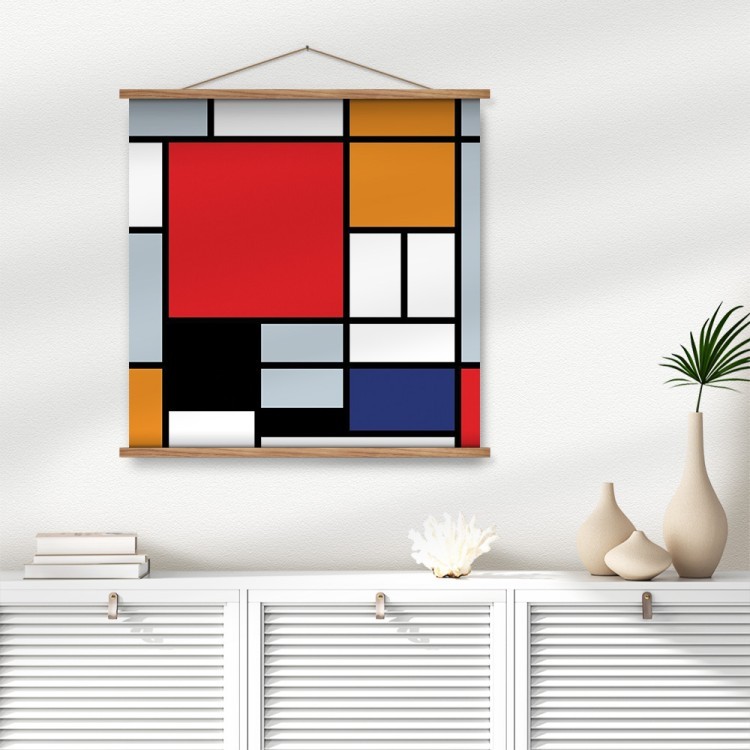 Μαγνητικός Πίνακας Composition with Large Red Plane, Yellow, Black, Gray and Blue (2)