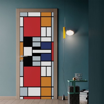 Composition with Large Red Plane, Yellow, Black, Gray and Blue (1)
