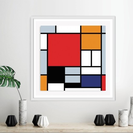 Composition with Large Red Plane, Yellow, Black, Gray and Blue, 1921