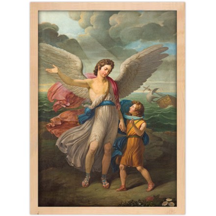 Painting of Archangel Raphael and Tobias in church