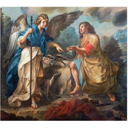 Painting of Tobias and archangel Raphael in church Chiesa di San Benedetto