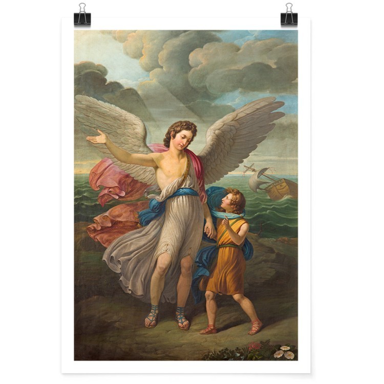Πόστερ Painting of Archangel Raphael and Tobias in church
