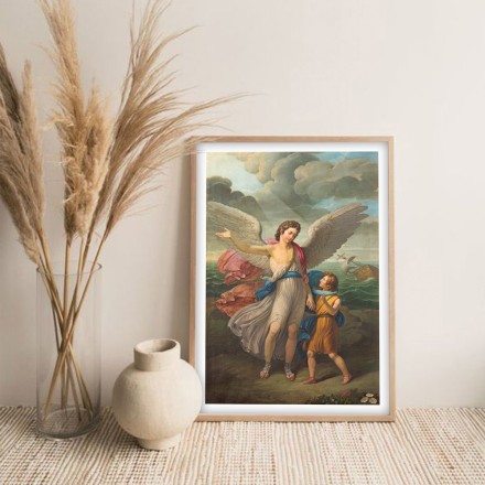 Painting of Archangel Raphael and Tobias in church (1)