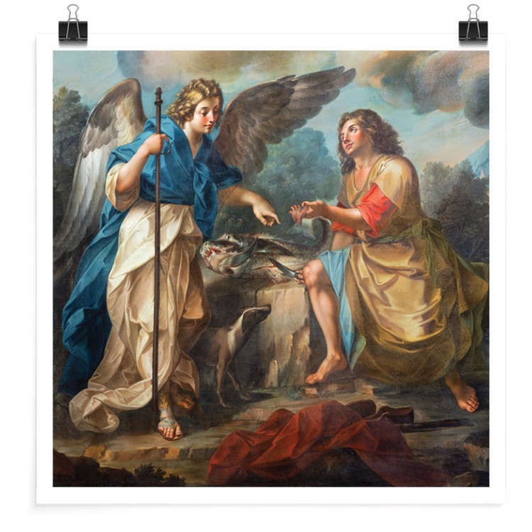 Πόστερ Painting of Tobias and archangel Raphael in church Chiesa di San Benedetto