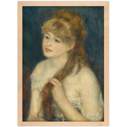 Young Woman Braiding Her Hair