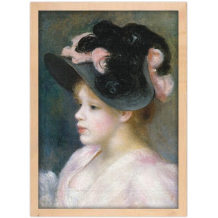 Young Girl in a Pink-and-Black Hat
