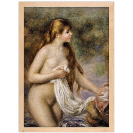 Bather with long hair