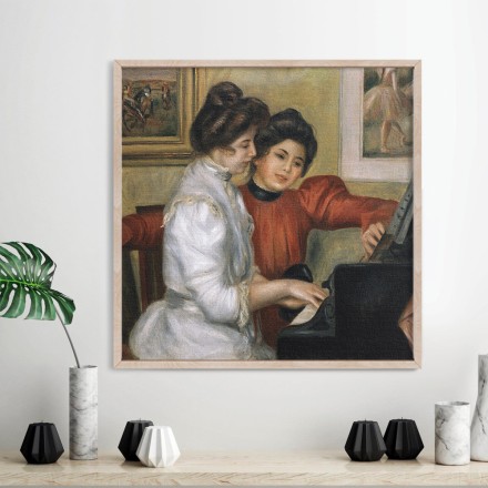 Υvonne and Christine Lerolle at the piano Πίνακας σε Καμβά