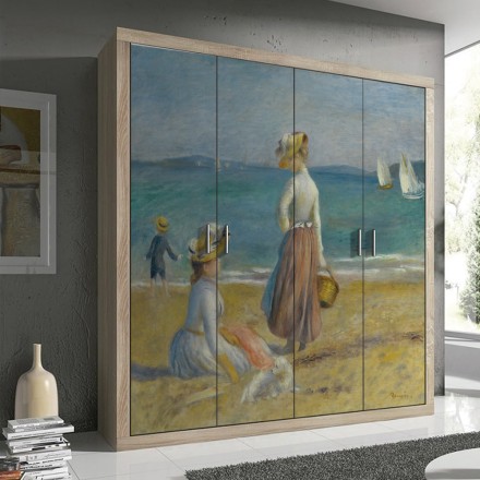 Figures on the Beach, oil on canvas Αυτοκόλλητο Ντουλάπας