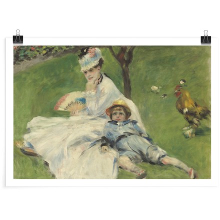 Camille Monet and Her Son Jean in the Garden at Argenteuil Πόστερ