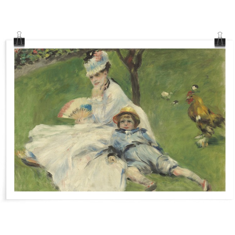Πόστερ Camille Monet and Her Son Jean in the Garden at Argenteuil