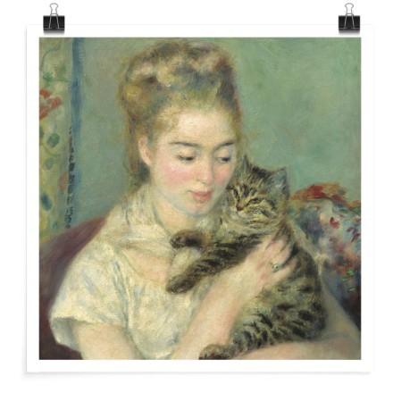 Woman with a Cat, 1875 Πόστερ