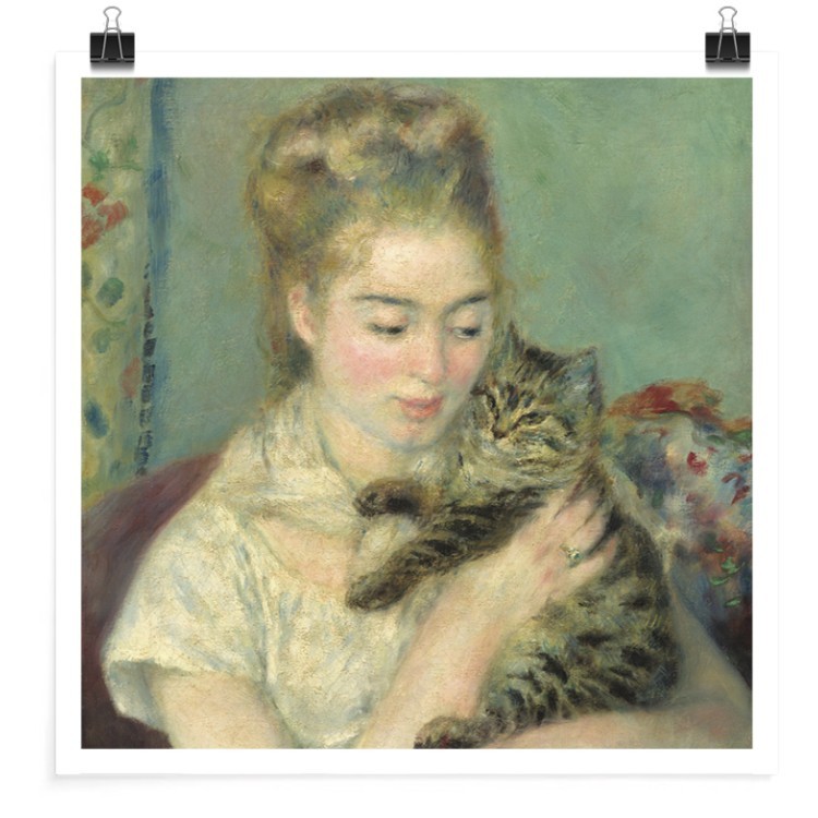 Πόστερ Woman with a Cat, 1875