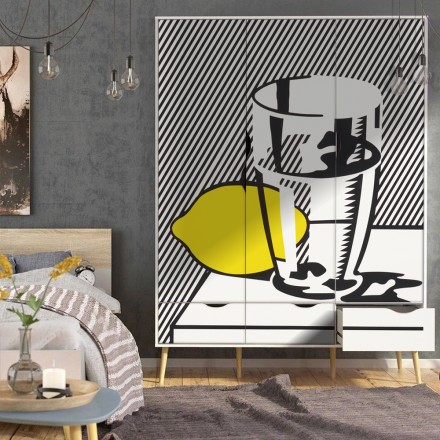 Glass and lemon in a mirror, 1974
