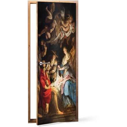 Λατρεία των Ποιμένων, oil on canvas Αυτοκόλλητο Πόρτας