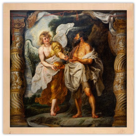 The prophet Elijah and an Angel in the desert