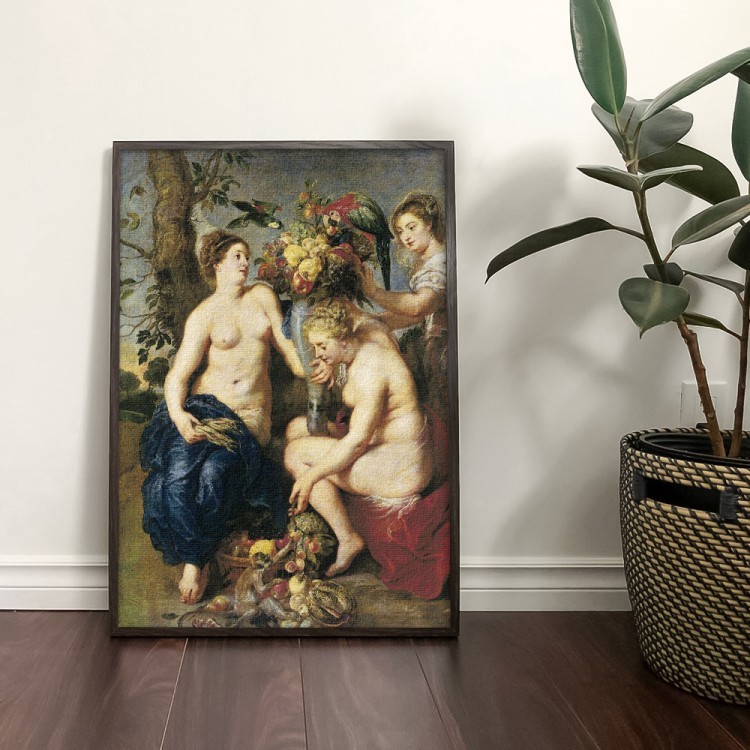 Πίνακας σε Καμβά Ceres and Two Nymphs with a Cornucopia