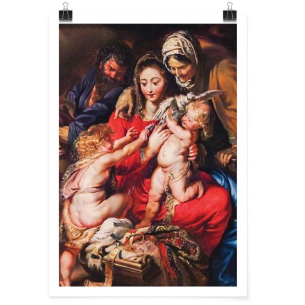 Holy Family with Saint Elizabeth, Saint John, and a Dove Πόστερ