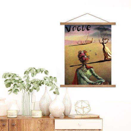 Vogue Cover Illustration Of A Woman With Flowers (2) Μαγνητικός Πίνακας