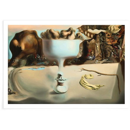 Apparition of face and fruit dish on a beach Bright Πόστερ