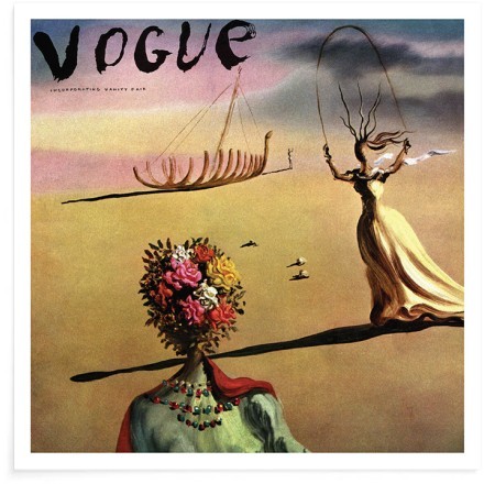 Vogue Cover Illustration Of A Woman With Flowers (1) Πόστερ