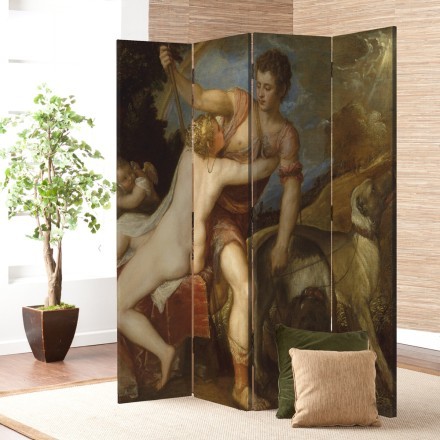 Aphrodite and Adonis, Oil on canvas Παραβάν