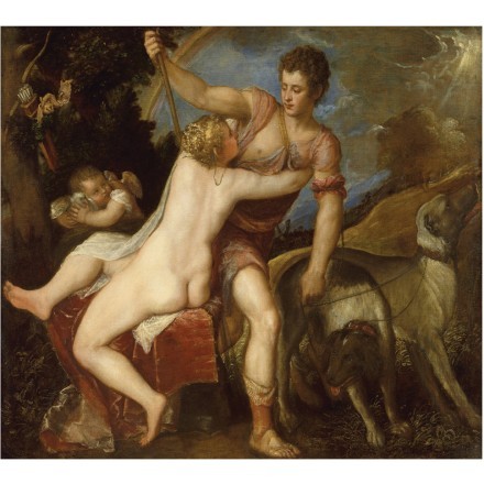 Aphrodite and Adonis, Oil on canvas