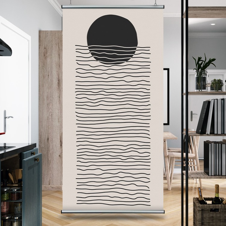 Διαχωριστικό Panel Wavy lines with black moon