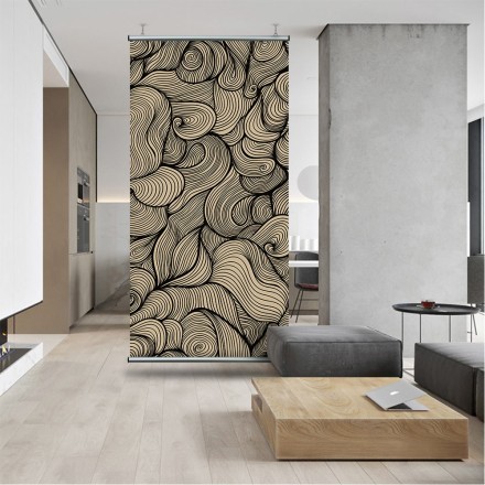 Abstract lines in brown Διαχωριστικό Panel