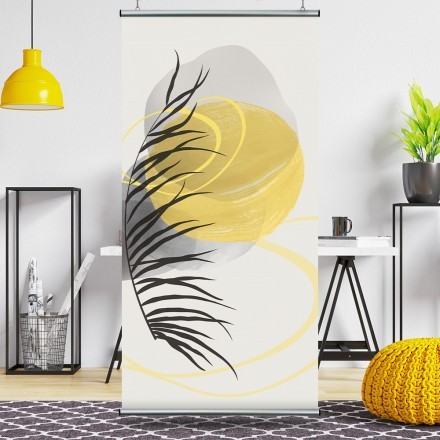 Yellow art and leaf Διαχωριστικό Panel