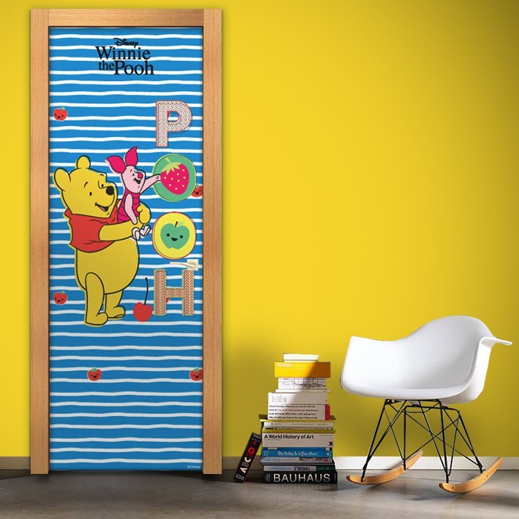 Αυτοκόλλητο Πόρτας Blue Stripes, Winnie the Pooh