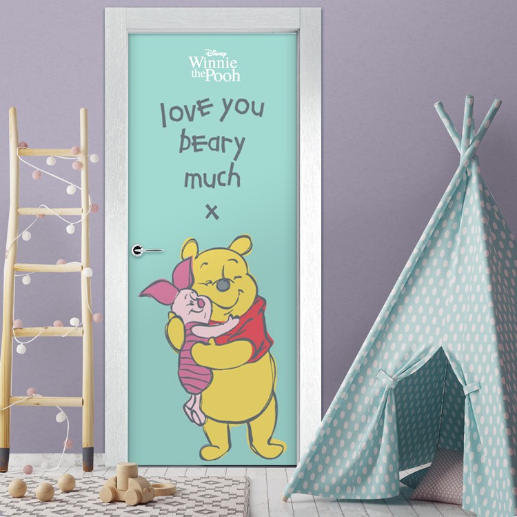 Αυτοκόλλητο Πόρτας Love you beary much X, Winnie the Pooh