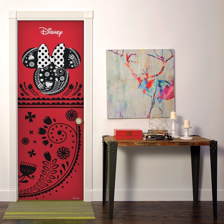Αυτοκόλλητο Πόρτας Minnie Mouse, κόκκινο και μαύρο