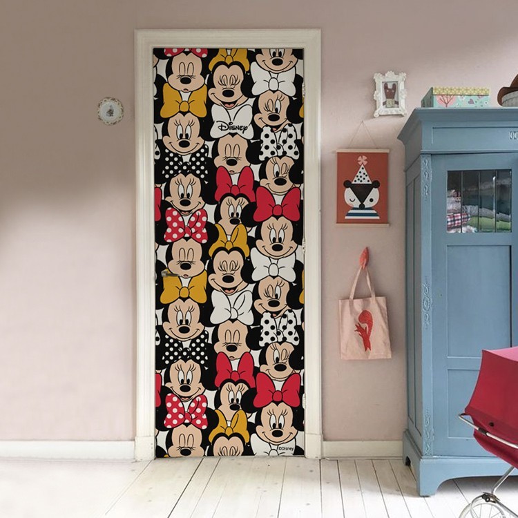 Αυτοκόλλητο Πόρτας Minnie Mouse με διαφορετικούς φιόγκους
