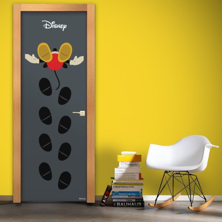 Mickey's footsteps Αυτοκόλλητο Πόρτας
