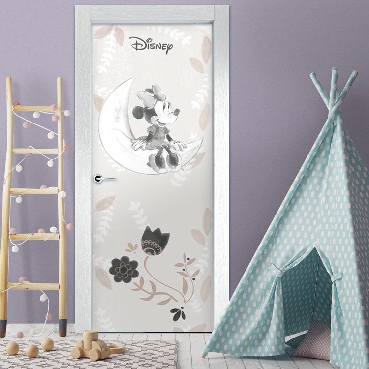 Αυτοκόλλητο Πόρτας Η Minnie στο φεγγάρι