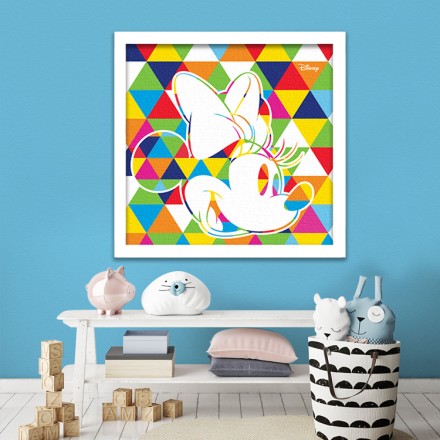 Minnie Mouse in a colourful! Πίνακας σε Καμβά