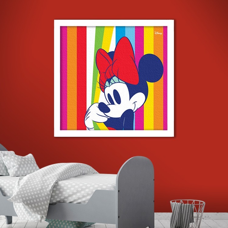 Πίνακας σε Καμβά Minnie Mouse in a colourful pattern!