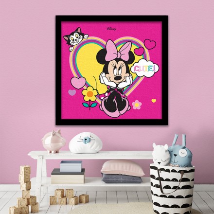 Minnie Mouse sitting in a heart! Πίνακας σε Καμβά