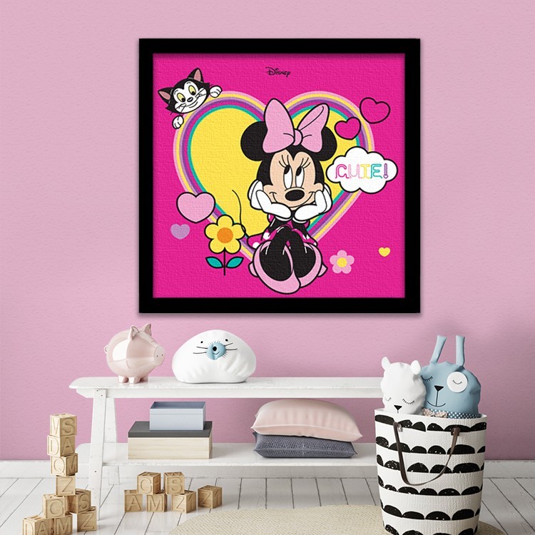 Πίνακας σε Καμβά Minnie Mouse sitting in a heart!