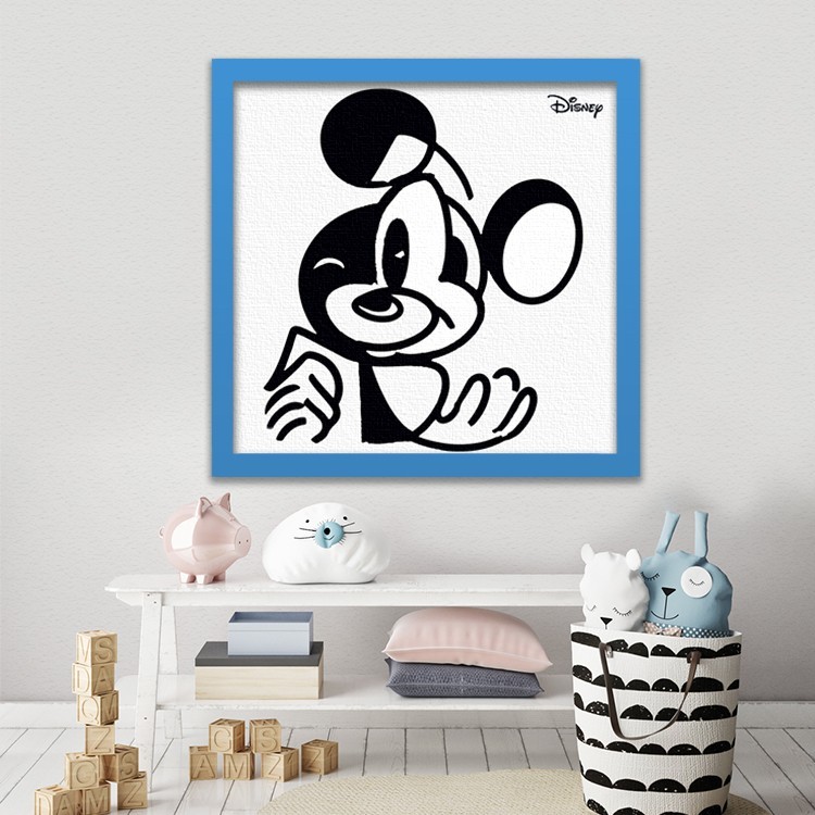 Πίνακας σε Καμβά Ασπρόμαυρο σχέδιο του Mickey Mouse!