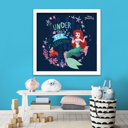 Under the sea, Princess Ariel! Πίνακας σε Καμβά