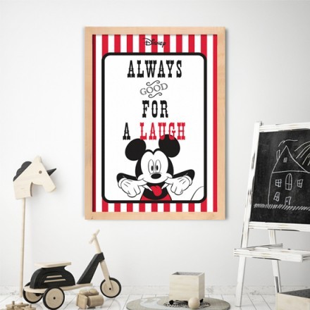 Always goog for a laugh,Mickey Mouse Πίνακας σε Καμβά