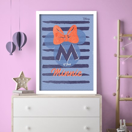 M is for Minnie Mouse! Πίνακας σε Καμβά